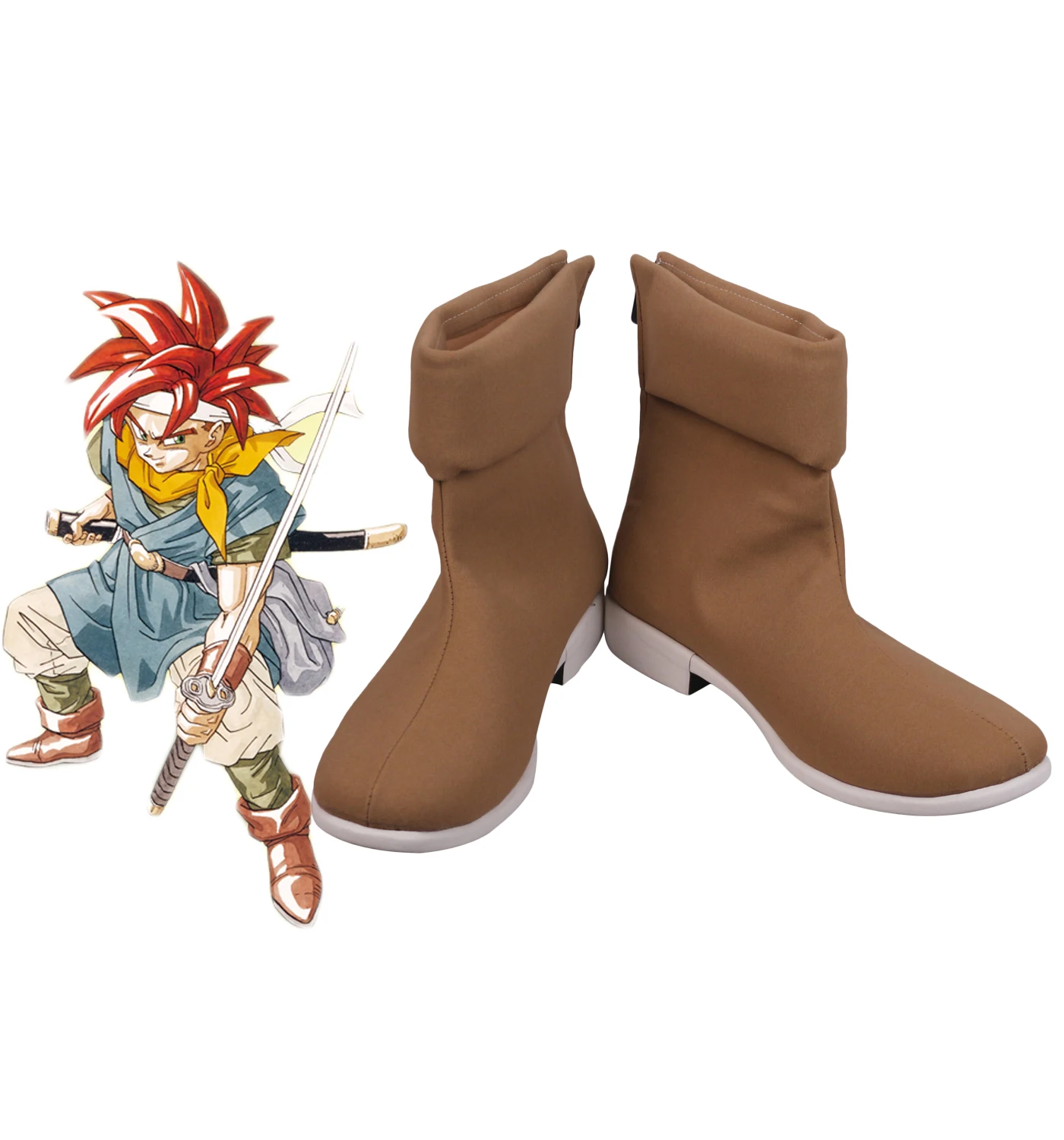 Cron Shoes Cosplay Chrono Trigger Cron Cosplay Boots Brown Shoes Custom Made Any Size