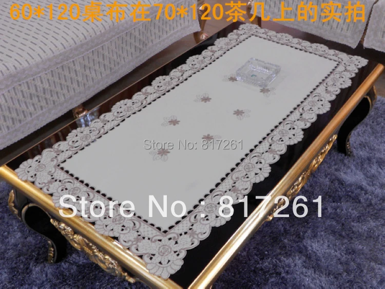 2014 new arrival fashion silk lace cutout embroidery  table cloth table runner cushion chair cover table mat for dinning table