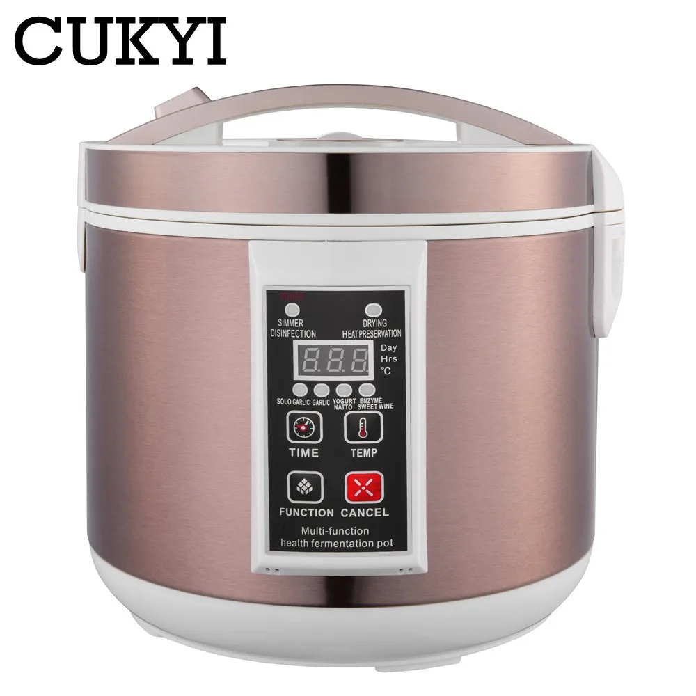 CUKYI 5L / 6L Automatic Black garlic fermenter household DIY zymolysis pot maker 110V 220V black garlic fermenting machine EU