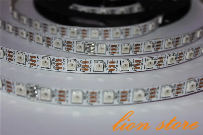 Non waterproof  DC5v 5m 300 leds 60 pixels/m 5050 smd ws2812 ws2811 rgb led strip lights,white pcb,Programmable Addressable