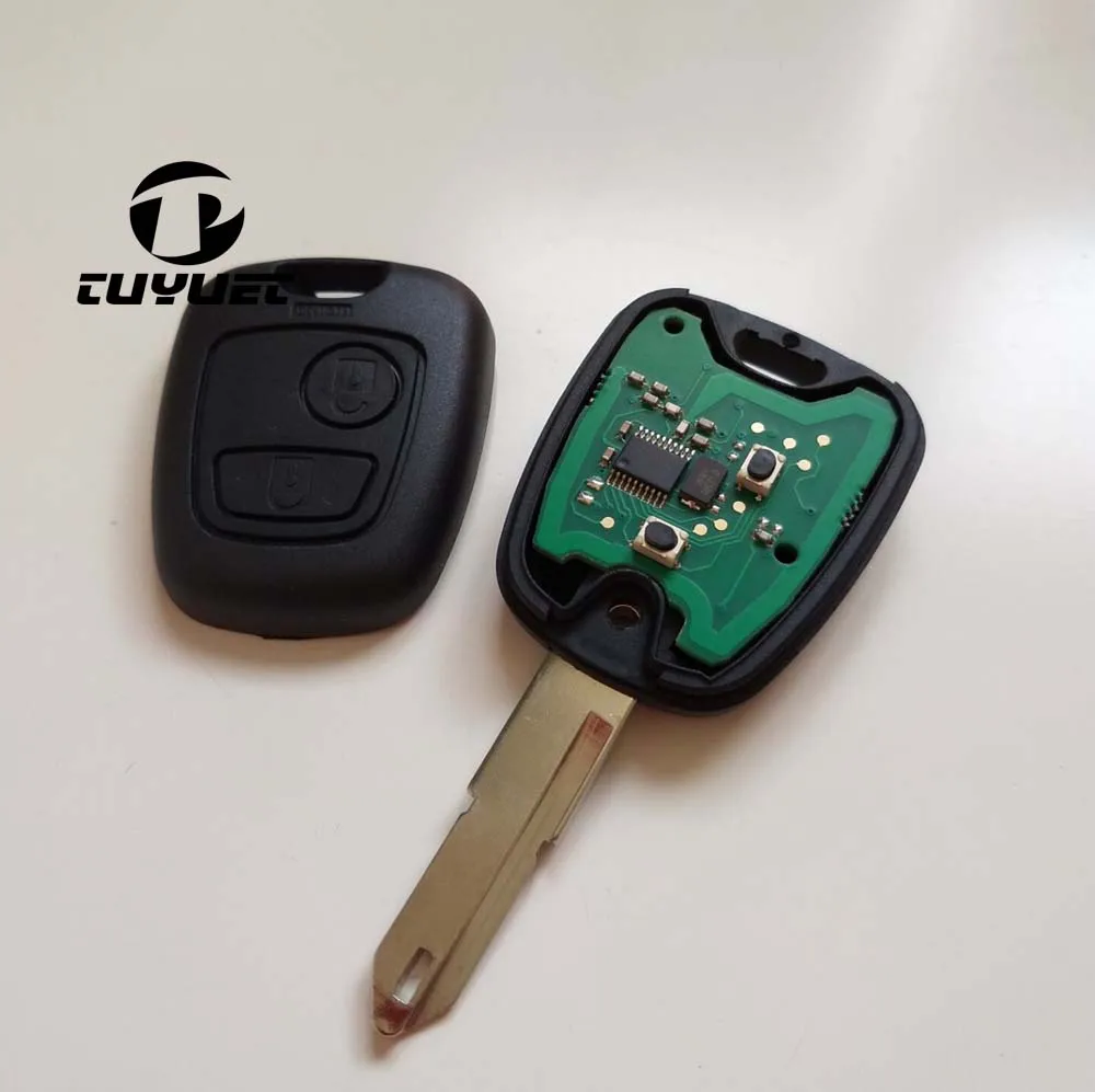 New Remote Key For PEUGEOT 206 2 Button 433MHz With Chip ID46 + Uncut Blank Blade