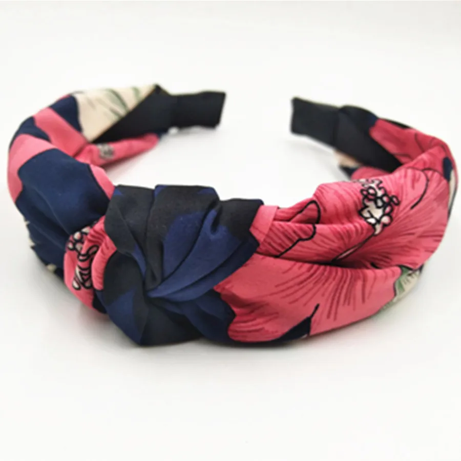 Top Bow Hairband Knot Women Hair Accessories Flower Print Headband Girls Bohemian Headband Adults Print Head Band Hairband