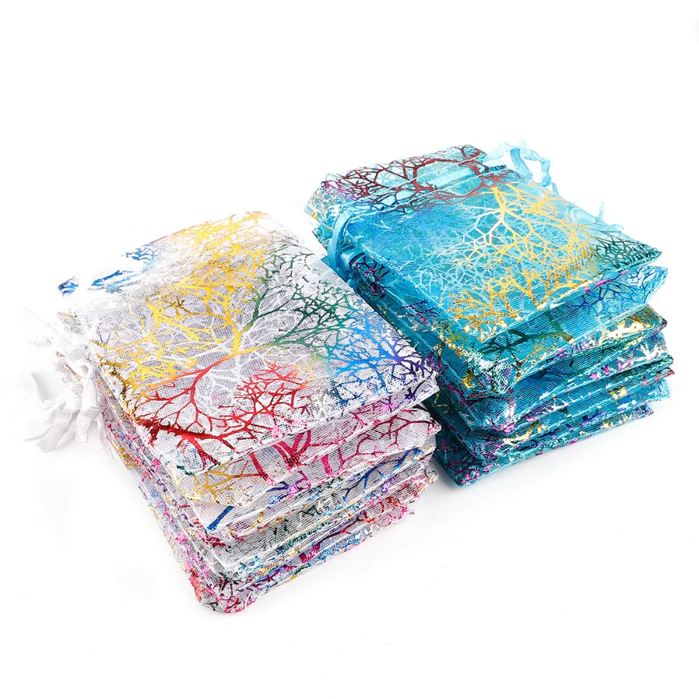 10pcs Drawstring Organza Bags for Jewellery Packaging