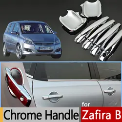 For Opel Zafira B Chrome Door Handle Cover Trim Set of 4Pcs for Vauxhall Holden Zafira Family Plastic Accessories Car Styling