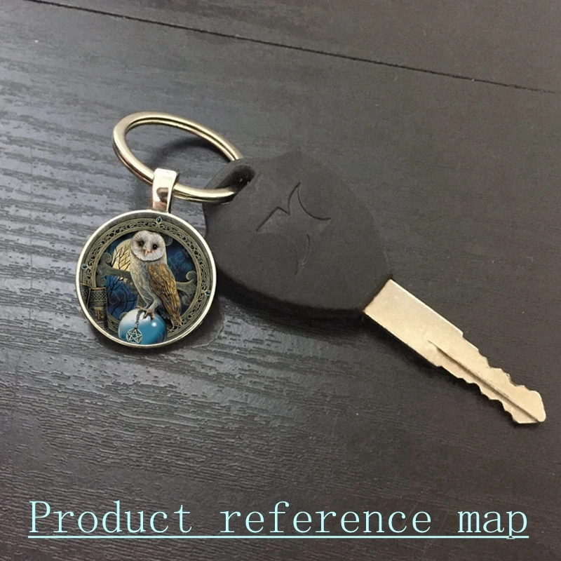 Pendentif hibou sorcier vintage pour homme, chaîne continent en verre convexe, pendentif voiture de qualité, neuf, chaud, 600