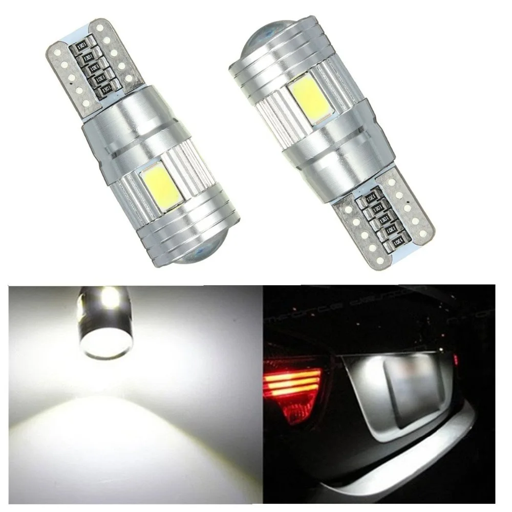 

T10 Canbus 6 LED 5630SMD Voiture Ampoule Auto W5W Vehicule Lampe 194 168 DC 12V Blanc Pur (6000-6500K)