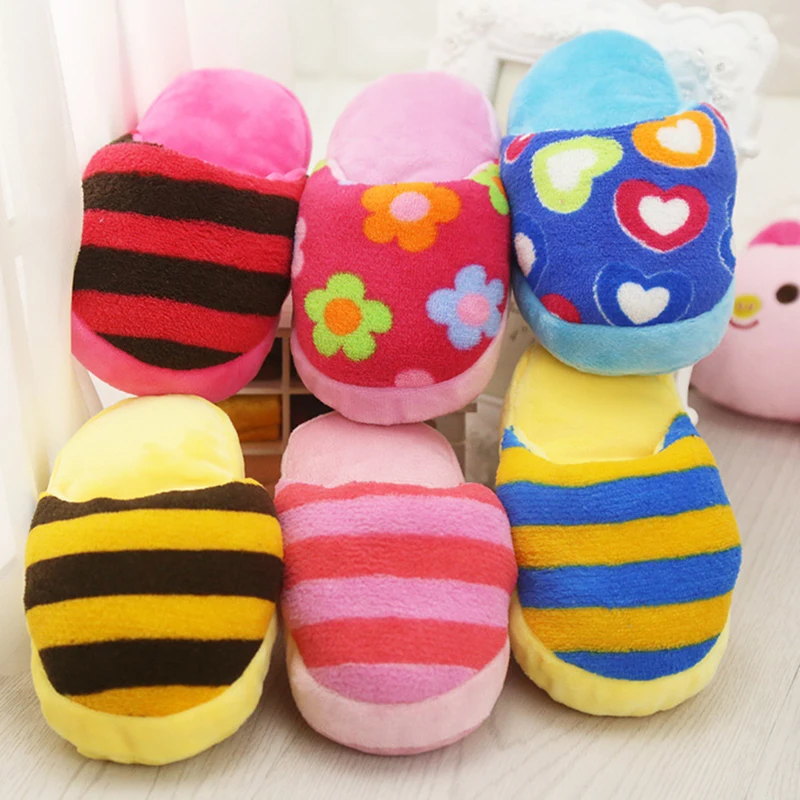 1 Pc Cute Dog Toys Sound Soft Plush Slippers Pet Puppy Chew Squeaker Squeak Plush Sound Toy For Small Dogs Cats Pet Products