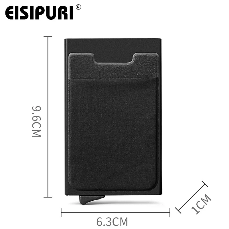 Men Aluminum Wallet With Back Pocket ID Card Holder RFID Blocking Mini Slim Metal Wallet Automatic Pop up Credit Card Coin Purse image 3