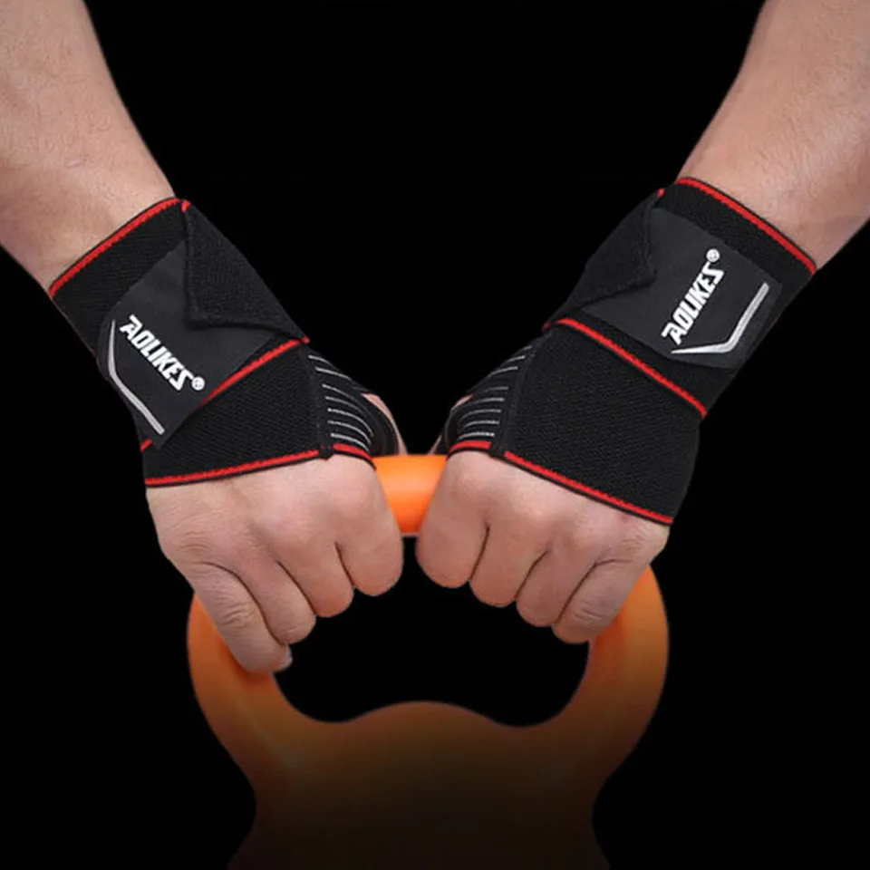 AOLIKES 1 Pair Crossfit Fitness Wrist Wraps Straps Gym Gloves Weightlifting Sports Wristband Crossfit Wrist Bracer Support Hand