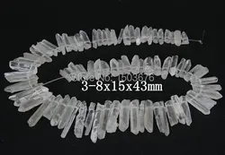 Big Sale!!!!Approx 68pcs/strand of Raw Quartz Crystal Top Drilled StickBeads ,Rock Crystal stick point pendant Beads