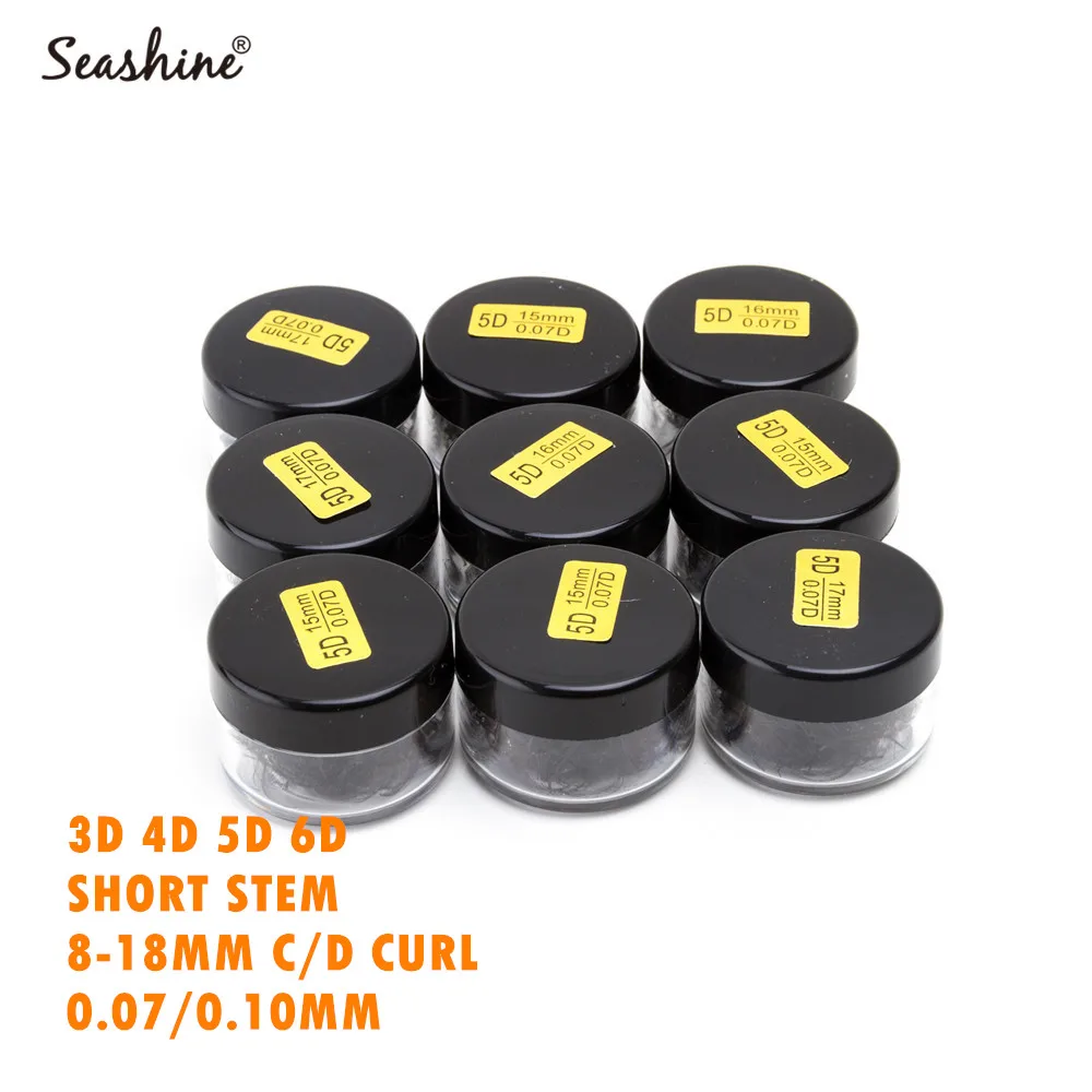 Seashine Volume Lash 500/1000Fans 1 Jar Premade Fans 8-18mm Short Stem Premade Volume Fans False Eyelashes Extension Volume Lash