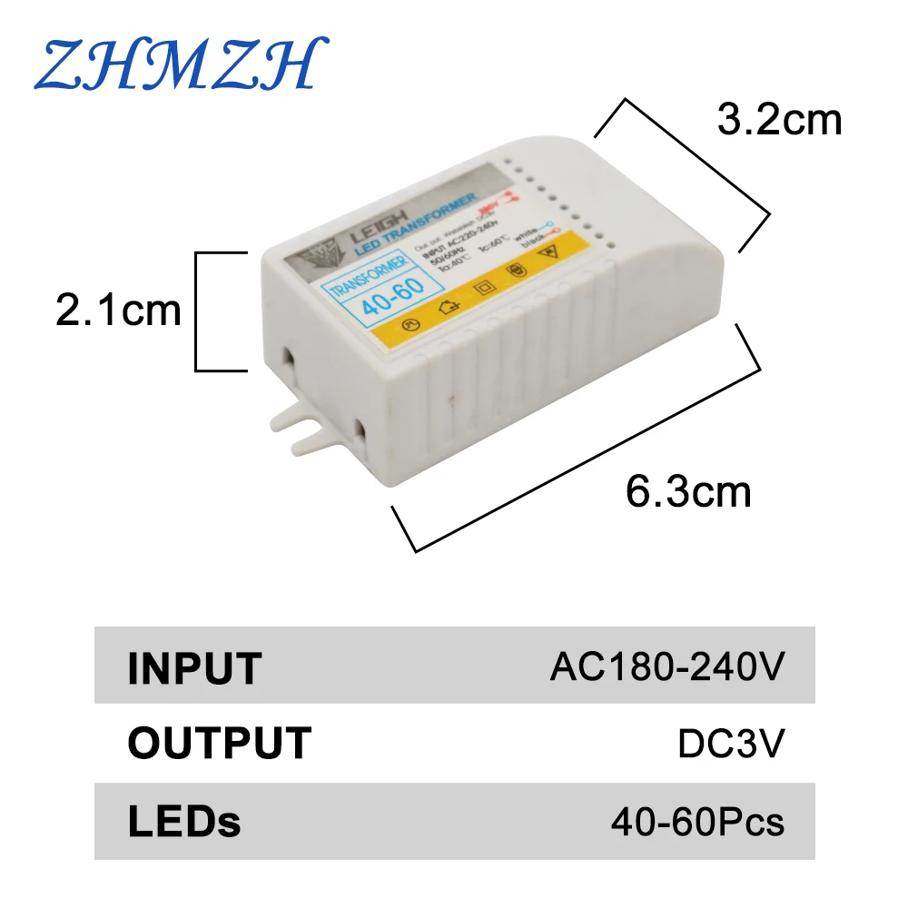 Transformador electrónico de 1-36 piezas LED, controlador de fuente de alimentación LED de 220V a DC3V 15mA, bajo voltaje para lámpara de sombrero