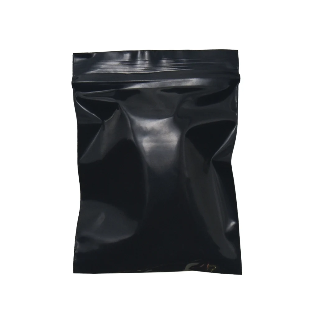 

9*13cm Black Opaque Plastic Bag Ziplock Plastic Bags Resealable Zip Lock Packaging Pouch Machine Accessory Storage Bag 100 Piece