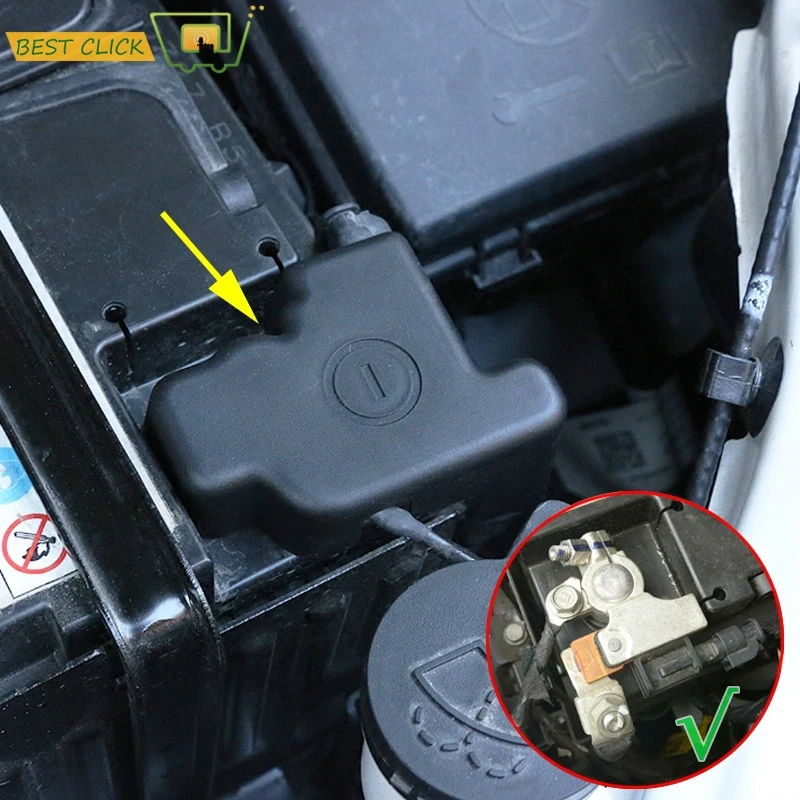 For Opel Vauxhall Mokka X Corsa E Adam 2014-2018 Battery Electrode Anode Negative Terminals Protector Cover Stickers 2016 2017