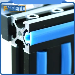 2 mètres 6mm joint plat 2020 profil en aluminium fente couverture/panneau support noir/orange/bleu pour CNC CR-10 machine bricolage pièces