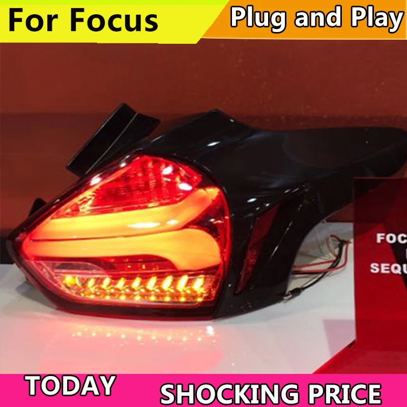 doxa Car Tail Light For Ford Focus Hatch-back Taillights 2015- 2018 All LED Tail Lamp Rear Lamp DRL+Brake+Park+Signal light back