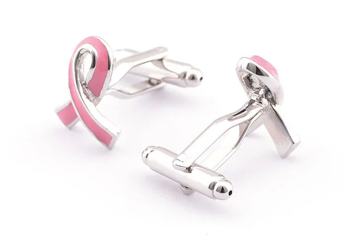 Breast Cancer Awareness Campaign Cuff Links Copper Material Pink Color