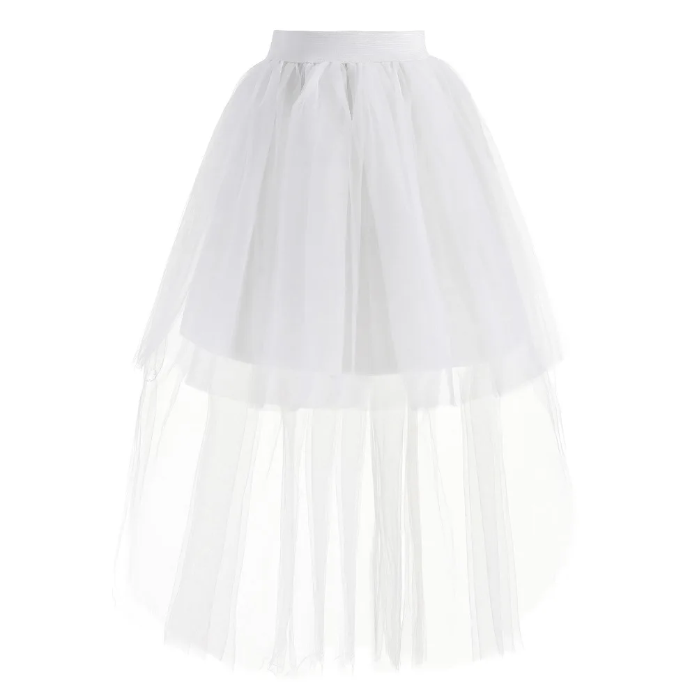 Short Front Long Back Tulle 4 Color Crinoline Women Skirt Dress Vintage Tutu skirt Party Dance Lolita petticoat