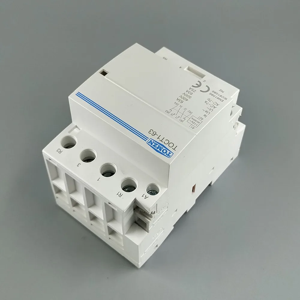 TOCT1 4P 63A 110V COIL 400V~ 50/60HZ Din rail Household ac Modular contactor  4NO or 2NO 2NC Contactors