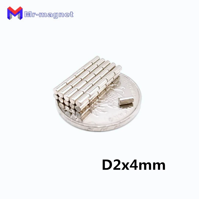 Neodymium magnets 2000pcs D2x4 mm rod refrigerator magnets powerful craft  Rare earth permanent strong Magnetic material 2*4