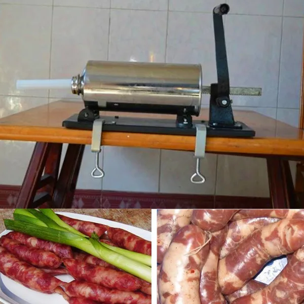 5L Stainless steel horizontal sausage stuffer sausage filling manual sausage machine manual household commercial