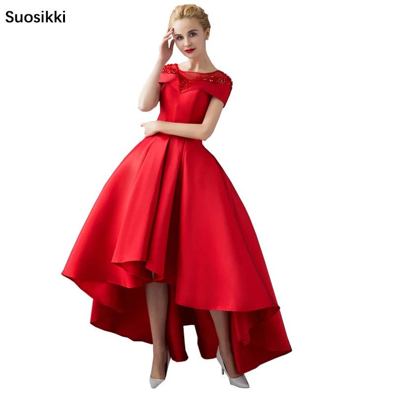 Asymmetrical Short Sleeve Ball Gown Evening Dresses with Jacket 2020 Luxury Prom Formal Dress Evening Gown Robe De Soiree