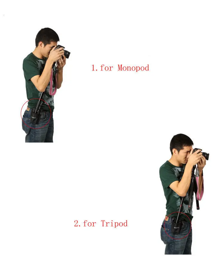 Pro Fixed Portable Convenient Waist Bag Pouch Case For Supporting DSLR Camera Monopod Tripod