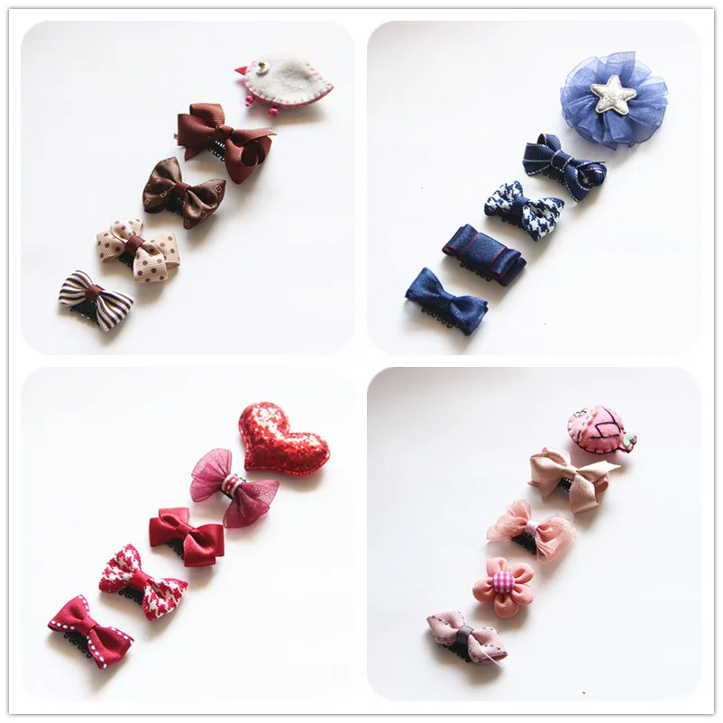 

New Design Mini Bow Hairgrips Baby Cartoon Hairpin Children Boutique Barrettes Girls Kids Hair Accessories 0-6month TZ12