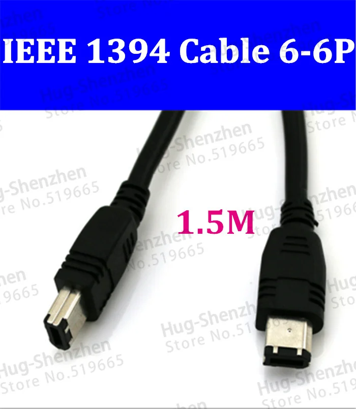 

High Quality IEEE 1394 Data Cable 6Pin to 6 Pin Firewire 400 to 400 1394b Cable Cord Black 1.5M /3M/5M/10M/15M/20M