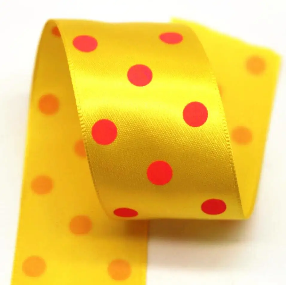 10 Yards 38MM Dots Ribbon Hair Bows DIY Crafts Handmade Accessories Home Decoration