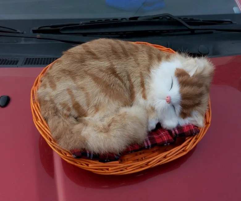 simulation cute  sleeping sounds miaow cat 25x21cm model polyethylene&furs cat model home decoration props ,model gift d392
