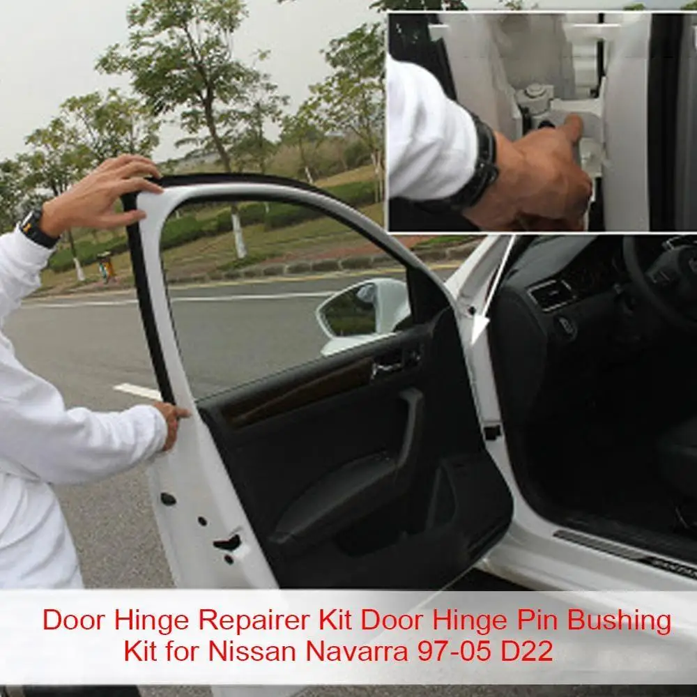 Door Hinge Repairer Kit Door Hinge Pin Bushing Kit for Nissan Navarra 97-05 D22 YC101492
