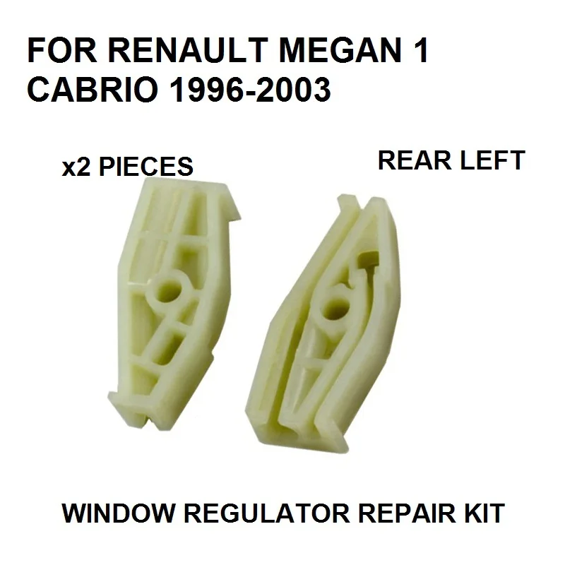 x2 KUNSTSTOF STUKS 1996-2003 VOOR RENAULT MEGANE I1 CABRIOLET RAAM REGULATOR REPARATIE CLIP ACHTER-LINKS NIEUW