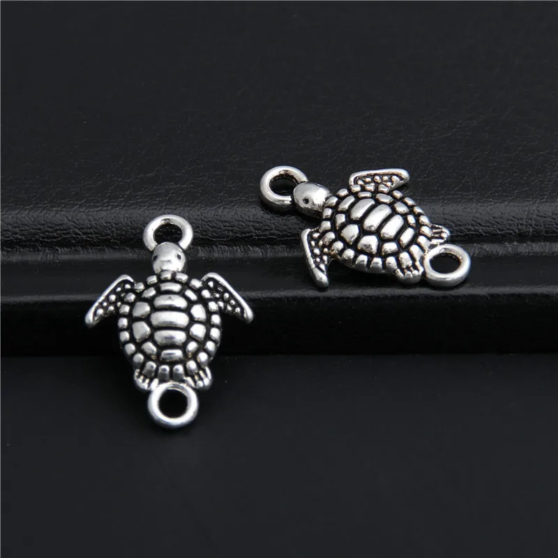 40pcs Silver Color Color Small turtle shape connector High Quality DIY Handmade Accessories For Jewelry For Women Men A2773