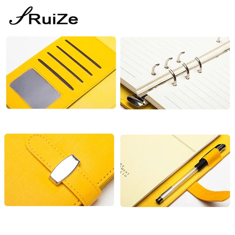 RuiZe creative Faux Leather Spiral Notebook A5 A6 A7 B5 big note book ring binder planner organizer agenda 2023 office notepad