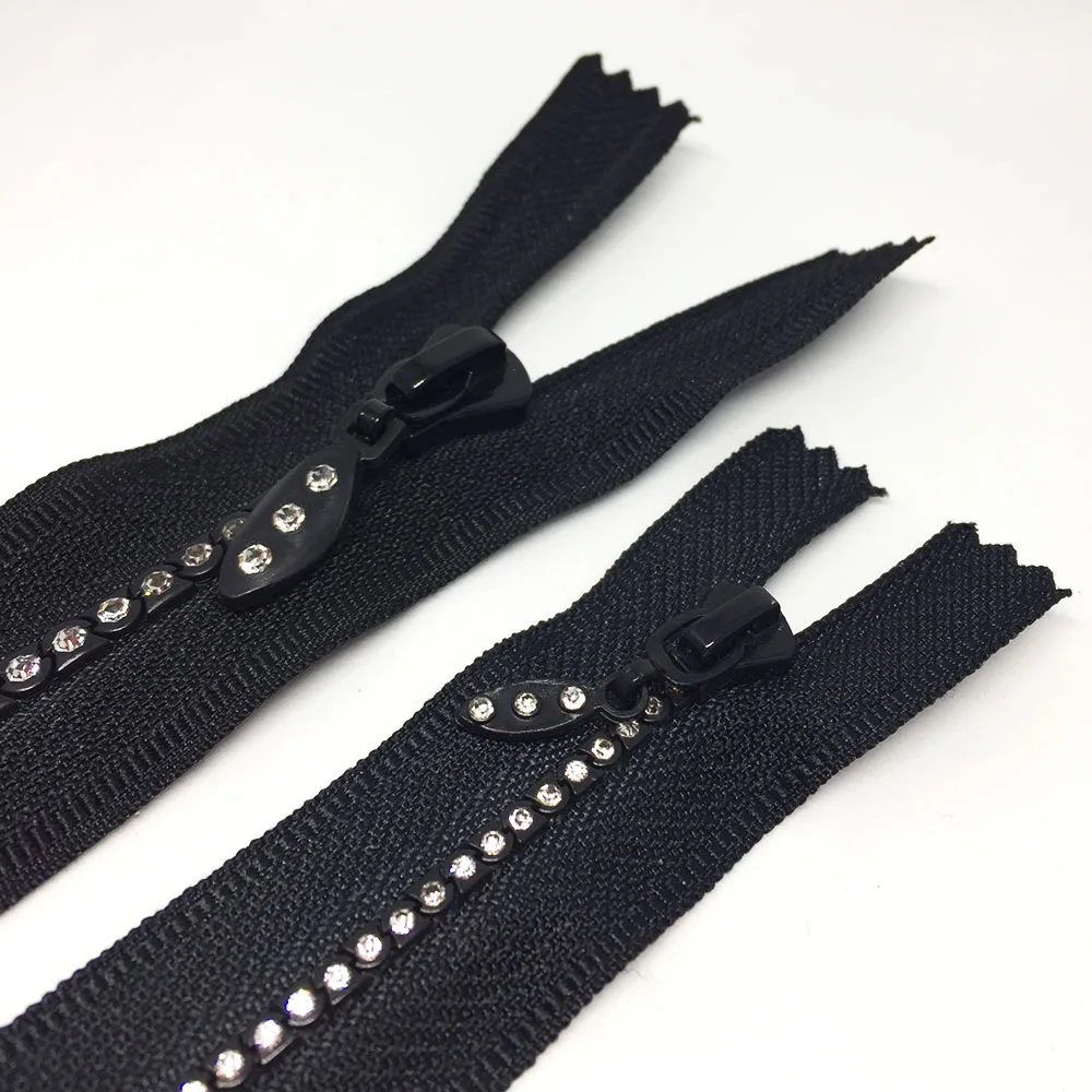 5 Pcs Rhinestone Zippers 10cm-15cm NO.3# 5# Lightning Zipper Close-End Crafts & Sewing accessories For footwear, clothing, bag