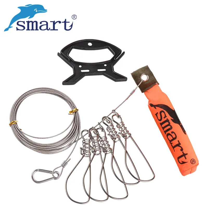 5M Live Fish Buckle Stainless Steel Lock Belt Fishing Tackle Tool Chain Stringer with Floats Pesca Fishing Accessories Peche