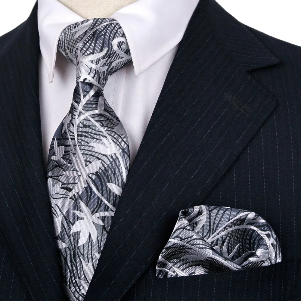 Paisley Floral Tie Set Colorful Mens Ties Necktie Pocket Square 100% Silk Jacquard Woven Gorgeous Gift For Men Handmad Wholesale