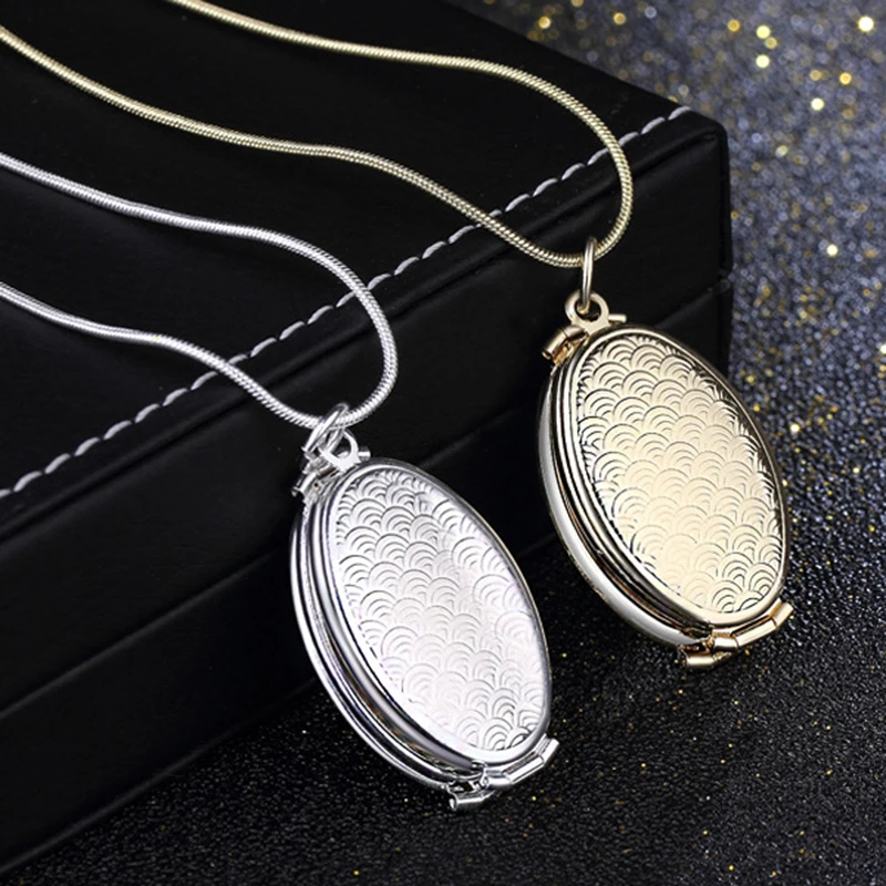 Photo Phase box Pendant Necklaces Women Men Friend family picture Open Locket Silver plated Snake chain Fashion creative Jewelry
