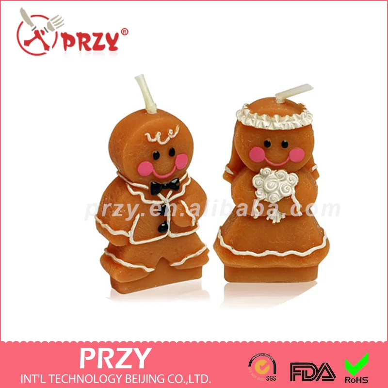 

PRZY New Year Wedding Supplies Creative Romantic Candle Mold Little Gingerbread Man Gift Mold Silicones Silica Gel Moulds 001