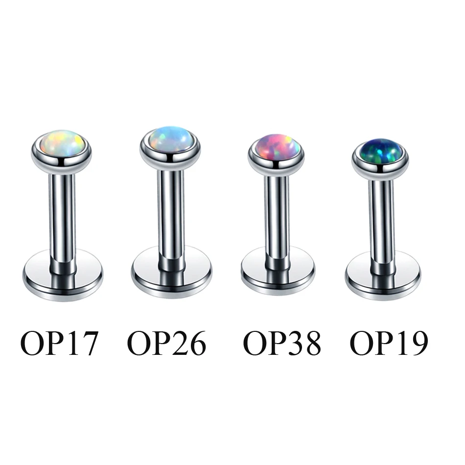 1PC Opal Nose Septum Daith Tragus Cartliage Piercing Orelha Helix Lip Labret Ring Opal CBR Piercing Nose Screw Stud Ring Jewelry