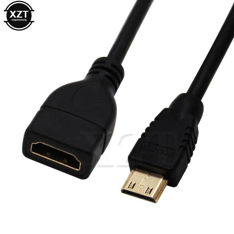 Mini HDMI-متوافق مع ذكر إلى HDMI-متوافق مع محول كابل أنثى الحبل 1080P محول للكمبيوتر المحمول عالية السرعة