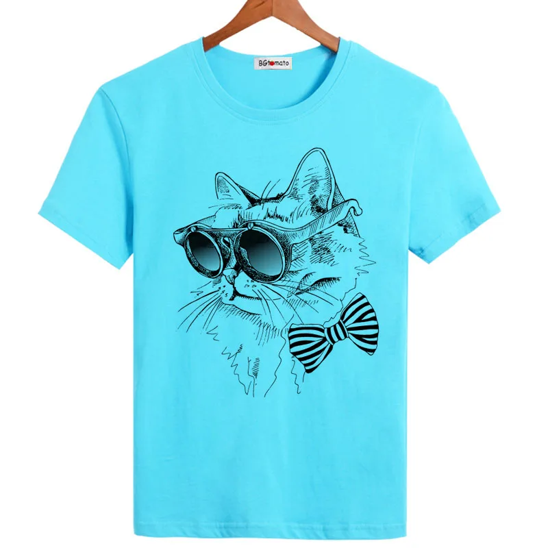 Pablo kanye art cats T-shirt Men's good quality brand Tops Tees New style animal printing shirts