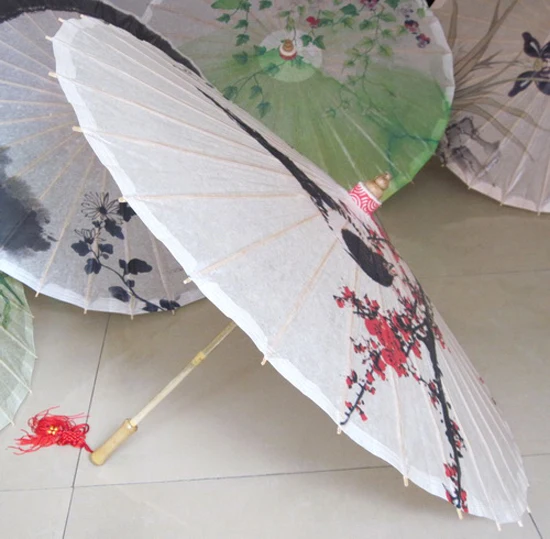 Dia 84cm magpies report good news on red plum blossom painting waterproof and sunshade dance props oiled paper umbrella