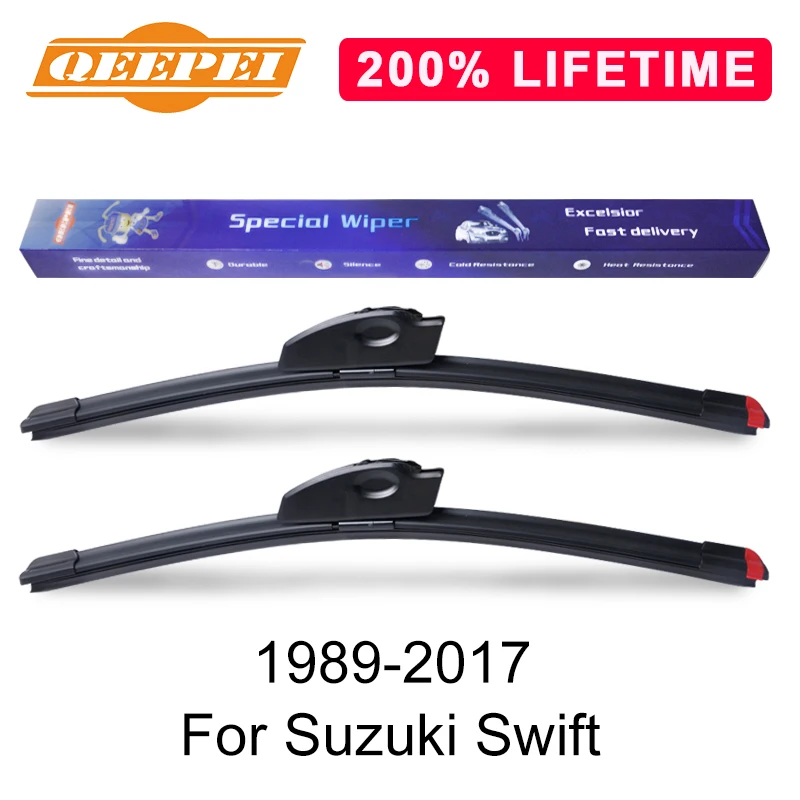 

QEEPEI Replace Wiper Blade For Suzuki Swift 1989-2017 Silicone Rubber Windshield Windscreen Wiper Auto Car Accessories