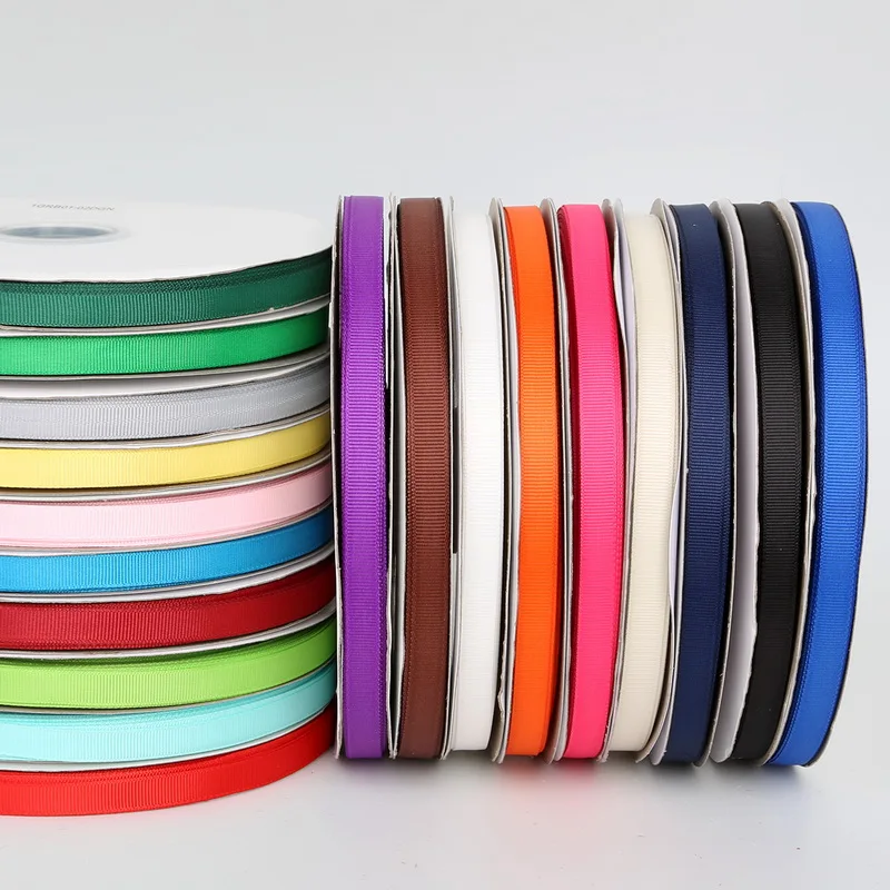 100Yards/lot 18 Colors 10MM Gift Packing Grosgrain Ribbon for Wedding Party Decoration DIY Handmade Crafts Garment Materials