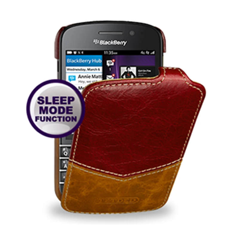 

Luxury Cowhide Genuine Leather Case Ultrathin Smart Wake/sleep Flip Case Phone Cover Slim Bag for Blackberry BB Q10 3.1"+Gift