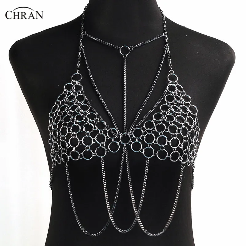 Chran Harness Belly Chains Waist Body Bikini Wear Skirt Sexy Beach Chain Bra Bralette Slave Halter Necklace Dress Decor CRB4125