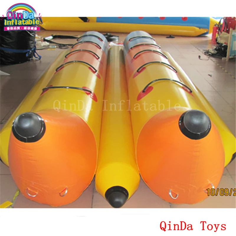 Double Tubes Inflatable Flying Banana Boat With 10 Seats,free Air Pump Inflatable Floating Banana Boat