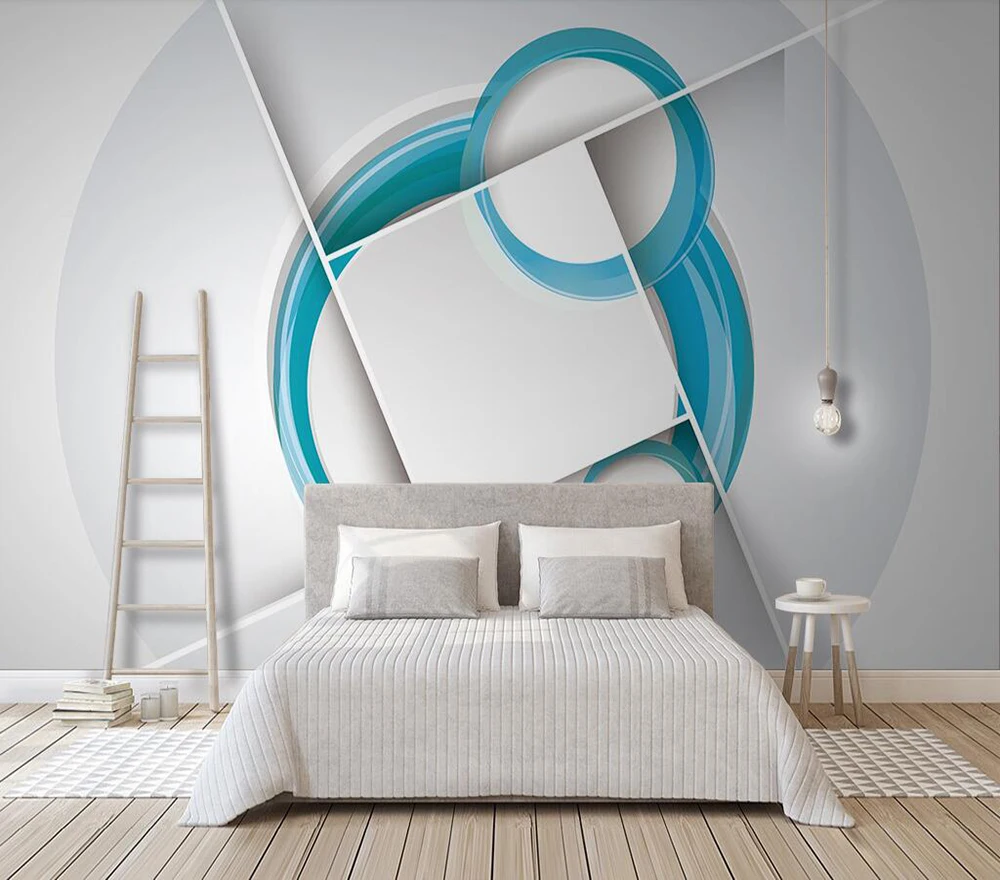 Custom wallpaper 3D geometric bedroom background wall